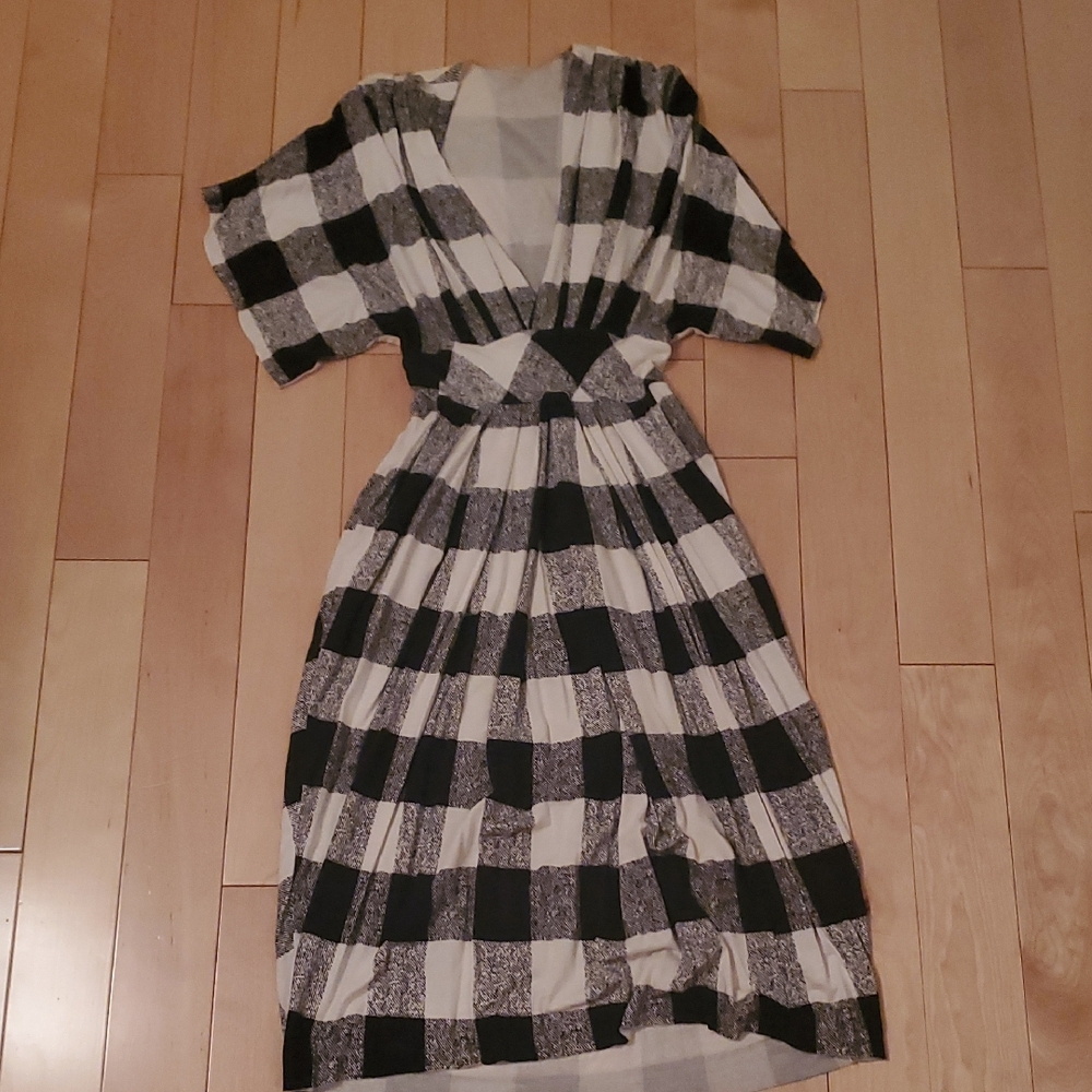 Butter By Nadia Black and White Buffalo Checkered Women's Dress.